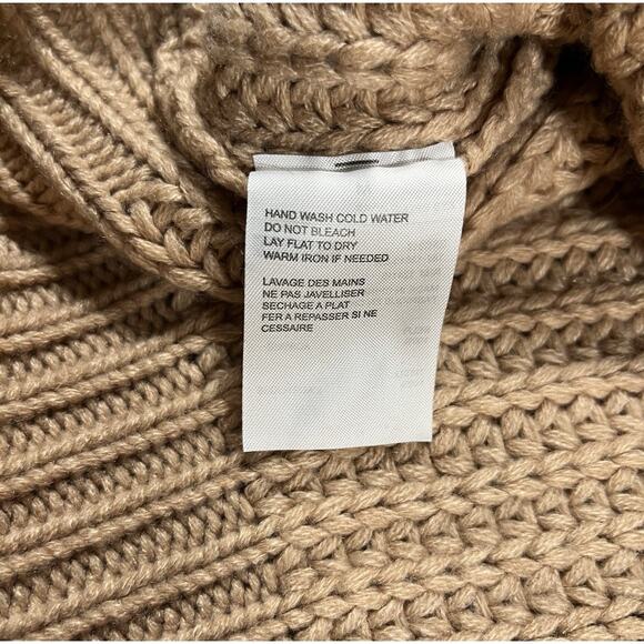 Elodie Oversized Fawn Brown Sz M Ribbed Balloon Sleeve Chunky Sweater Cozy Bulky - Picture 13 of 14